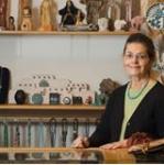 photo of Jane Wolf in her store, Silver Feather