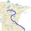 map of route taken by canoe across Minnesota