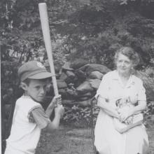 Lew Blaustein as a child young Lew Blaustein at the plate